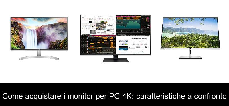 Come acquistare i monitor per PC 4K: caratteristiche a confronto